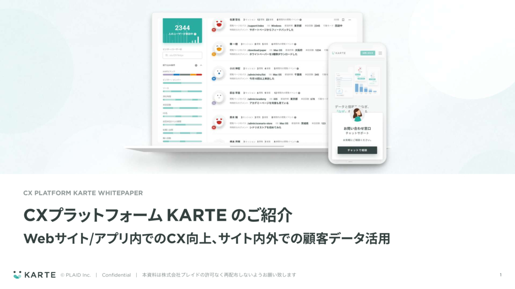 資料: Webサイト／アプリ内でのCX向上、サイト内外での顧客データ活用