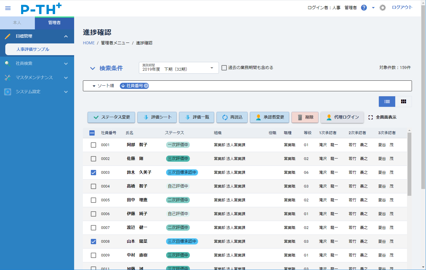 評価進捗を可視化