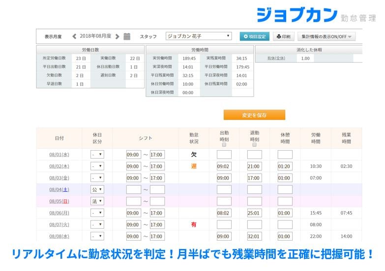 作成時間大幅短縮！カンタン・正確・便利なシフト作成！ 