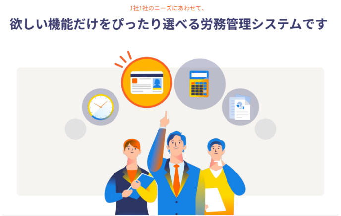 欲しい機能だけをぴったり選べる労務管理システムです