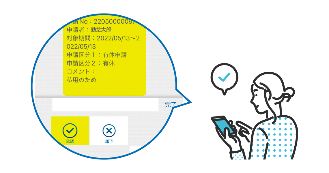 残業、有給申請チャット通知