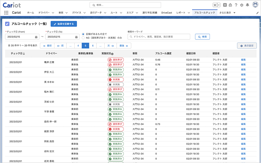 Bluetooth連携もできるアルコールチェック