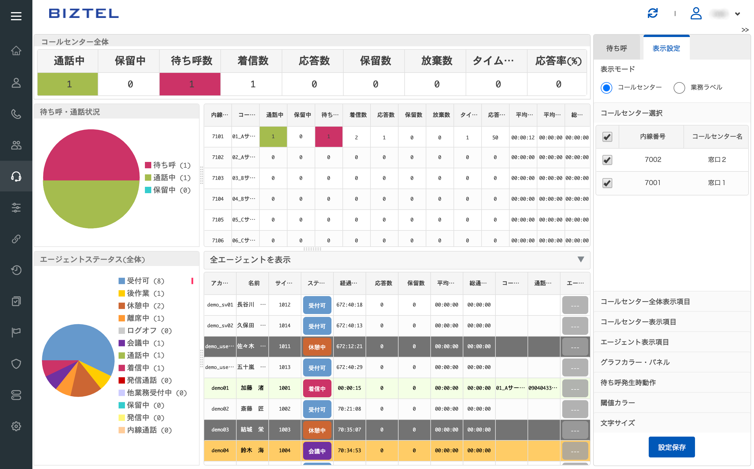 稼働状況モニタリング