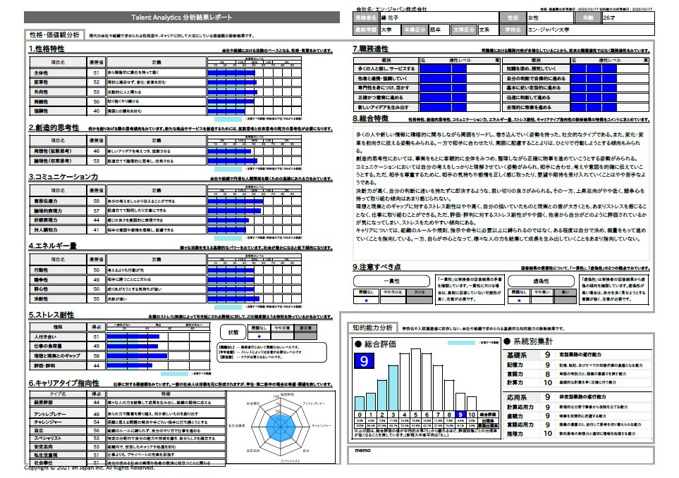 分析結果レポート