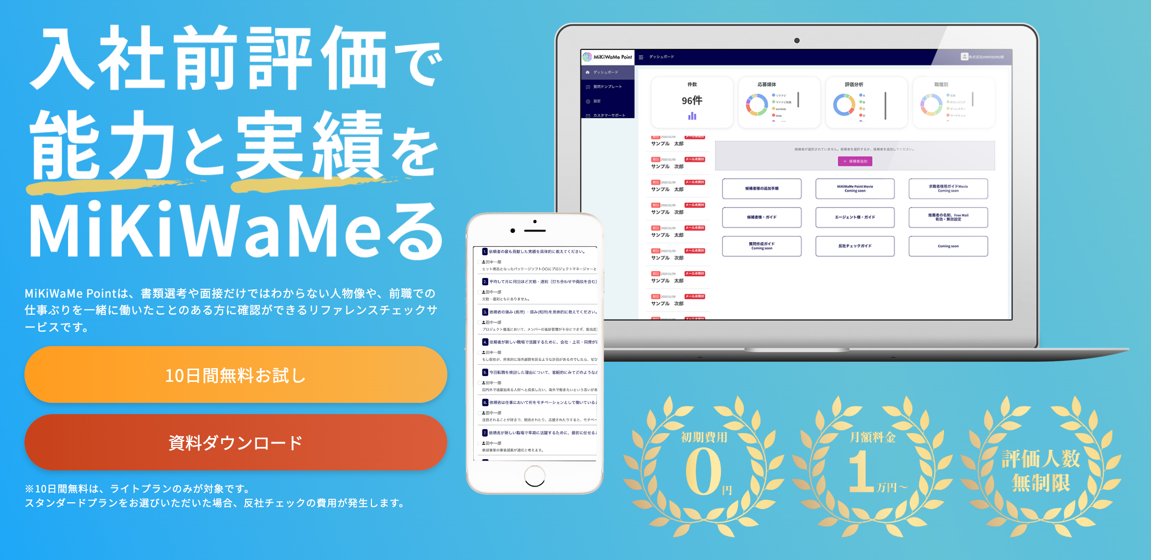 入社前評価で能力と実績をMiKiWaMeる