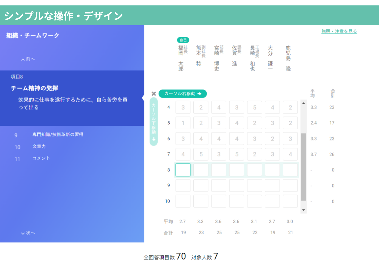 回答画面（PC版）