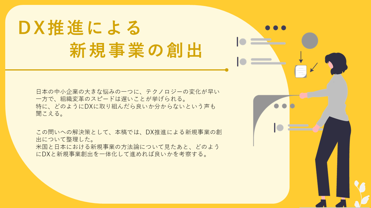 ビジネスレポート「DX推進による新規事業の創出」のロゴ