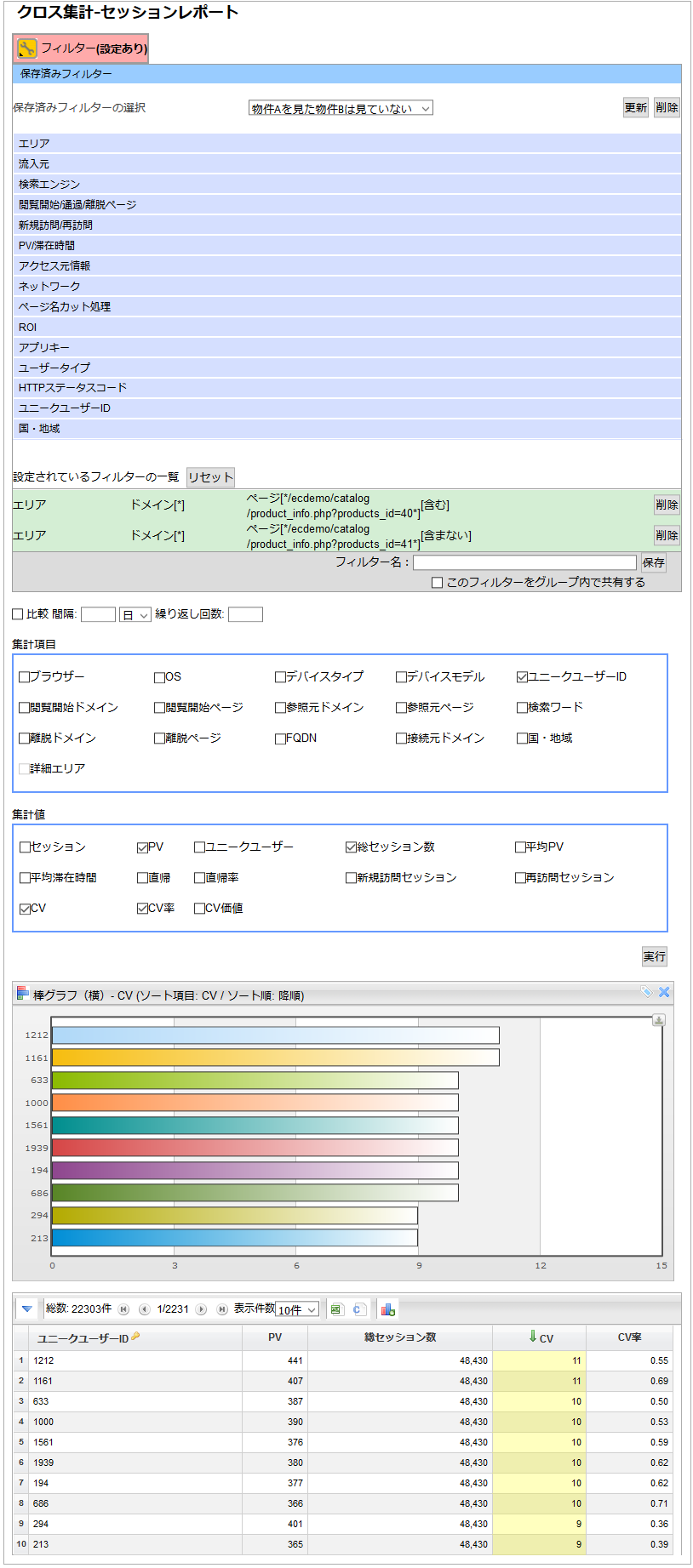 閲覧条件の指定