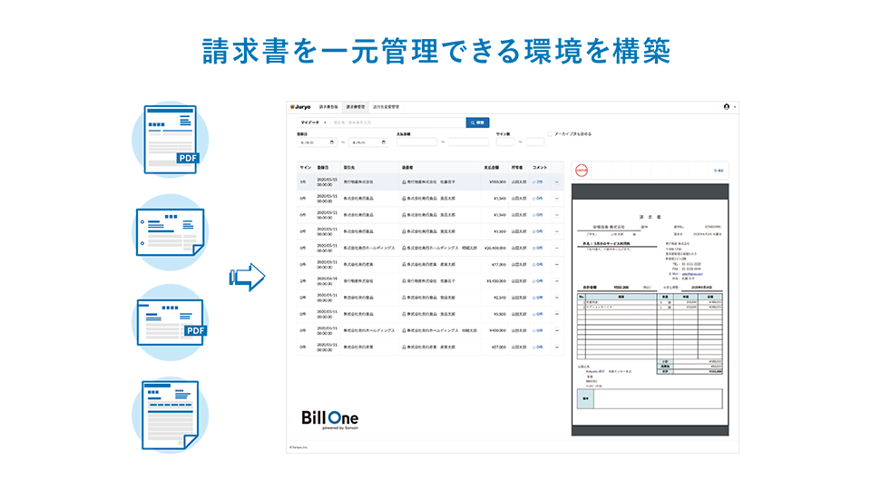 請求書を一元管理