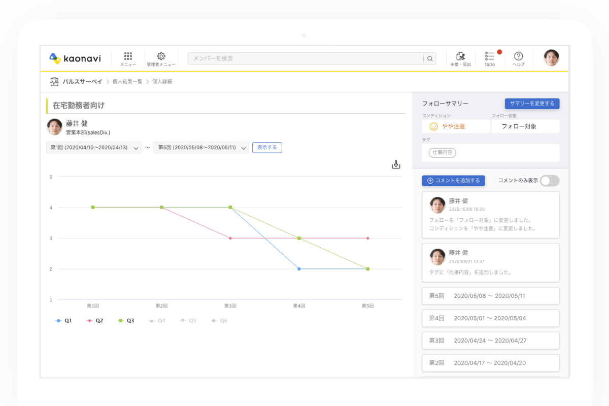 パルスサーベイで社員のコンディションチェック