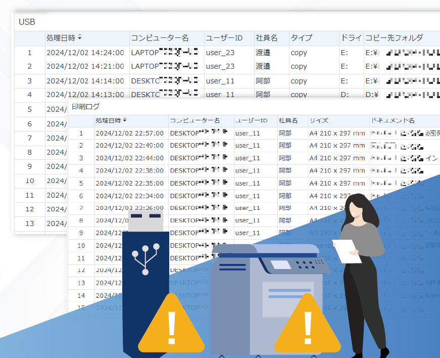 情報漏洩対策として外部記憶媒体の使用や印刷を制限する