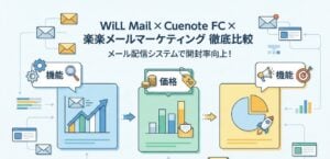 WiLL Mail×Cuenote FC×楽楽メールマーケティング（旧：配配メール）の機能と価格を徹底比較 | メール配信システムで開封率向上