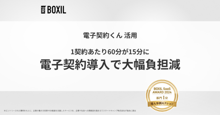 契約の電子化で1契約にかかる時間を60分から約15分に削減 -「電子契約くん」導入事例