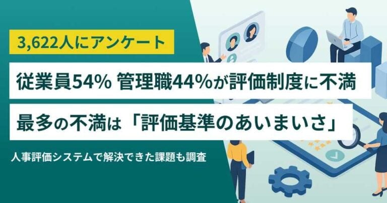 【3622人調査】従業員54%が人事評価制度に不満│原因は評価基準のあいまいさ