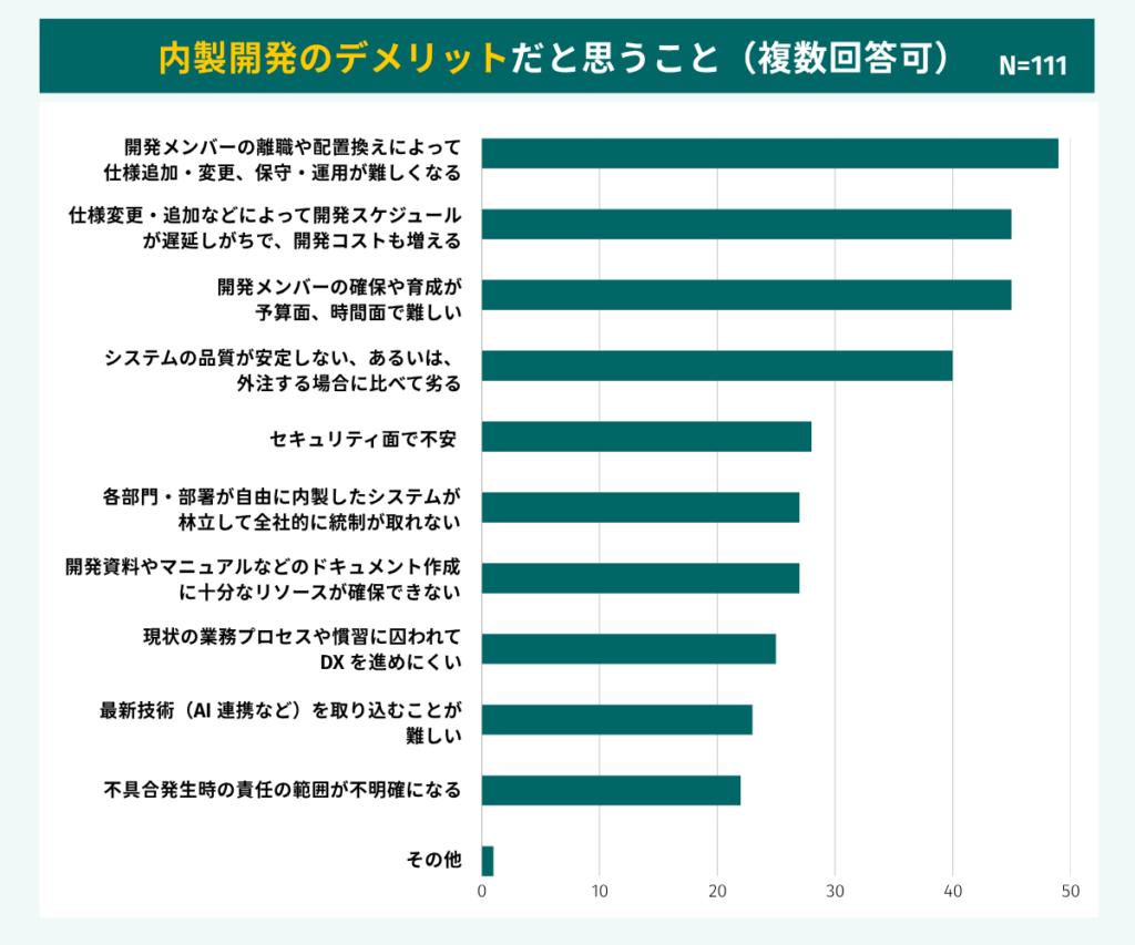 内製開発のデメリット
