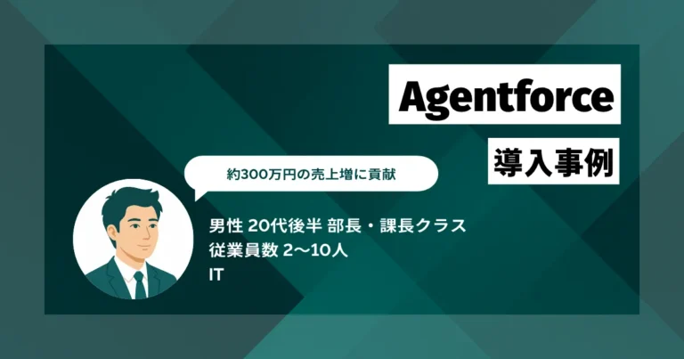 Agentforce 導入事例　月3〜5件のホットリードを自動創出　約300万円の売上増を実現