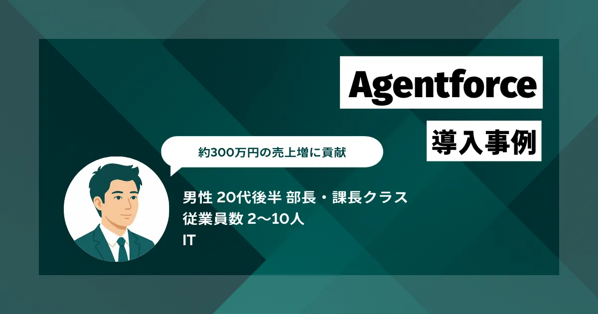 Agentforce 導入事例　月3〜5件のホットリードを自動創出　約300万円の売上増を実現