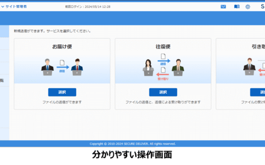 SECURE DELIVERのUI画面