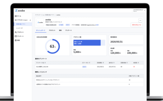 zoobaのUI画面