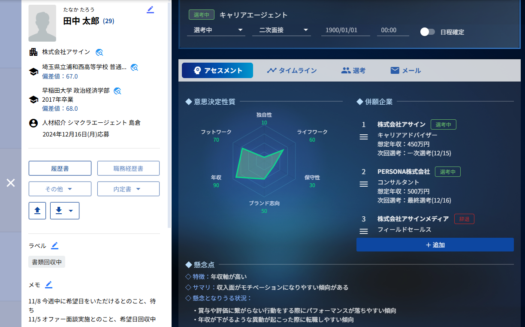 PERSONAのUI画面
