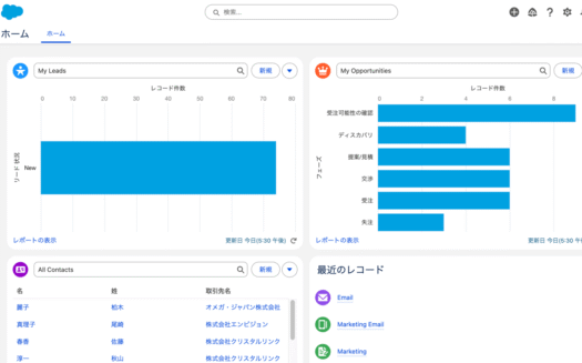 Salesforce Starter SuiteのUI画面