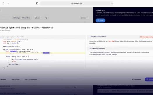 Aikido SecurityのUI画面