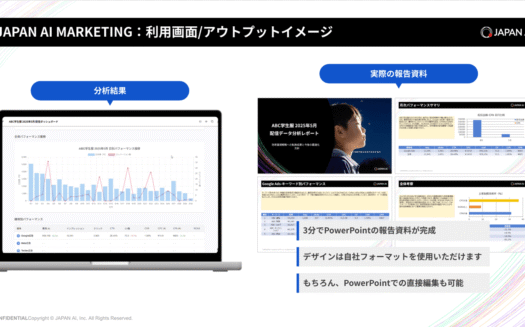 JAPAN AI MARKETINGのUI画面
