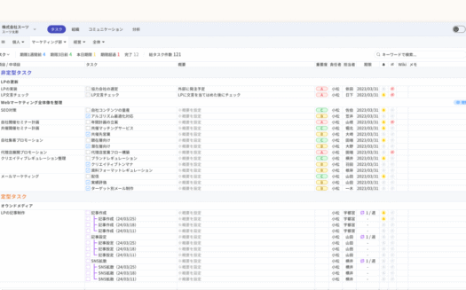 AIタスク管理・プロジェクト管理ツール「スーツアップ」のUI画面