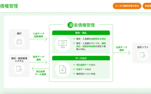 楽楽債権管理のUI画面