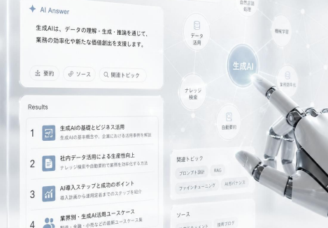 AI検索パートナーズのUI画面