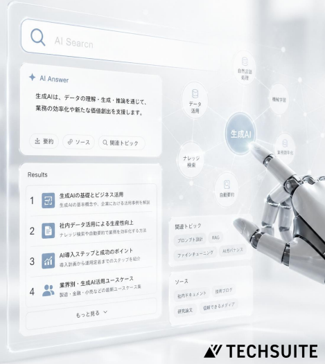 AI検索パートナーズのUI画面