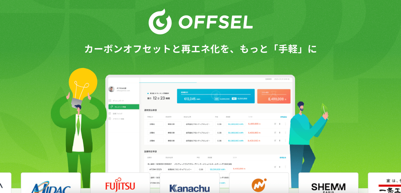 OFFSELのUI画面