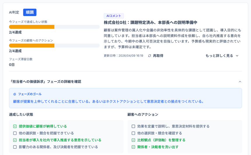 UpflowのUI画面