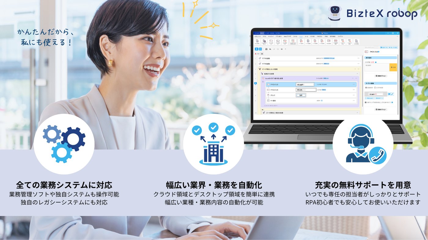 BizteX robopのUI画面