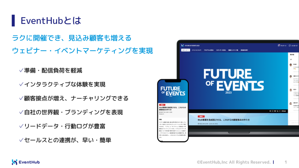 EventHubのUI画面