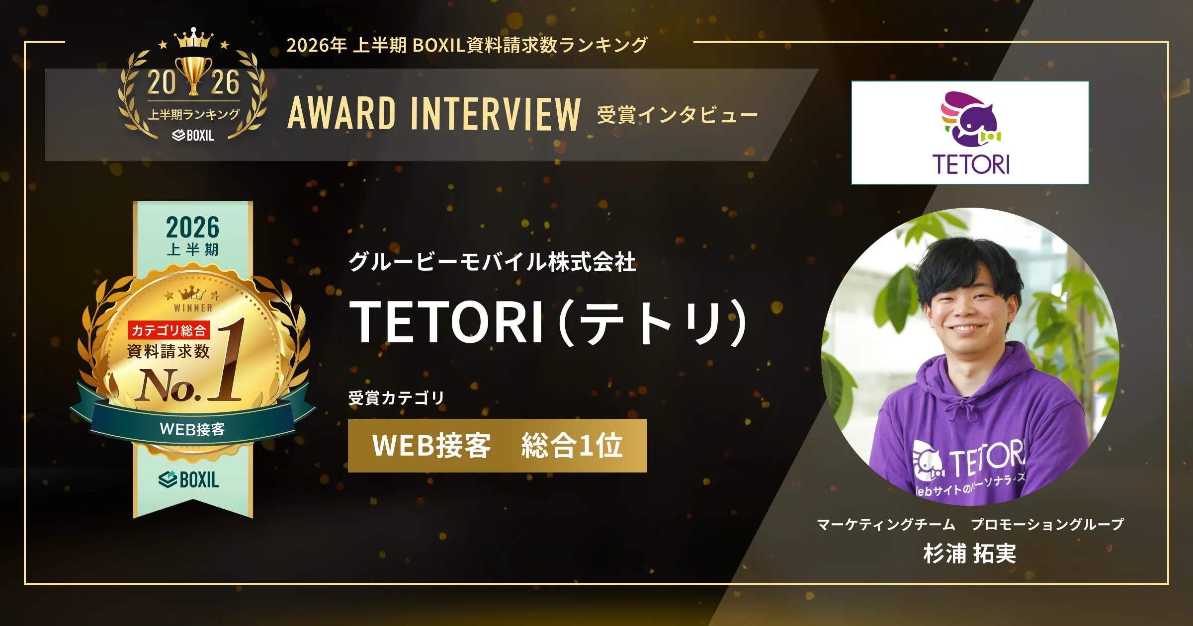 『TETORI（テトリ）』2026年上半期 BOXIL資料請求数ランキング WEB接客総合1位　1人Web担当者の施策を即日実行へ　[PR]　