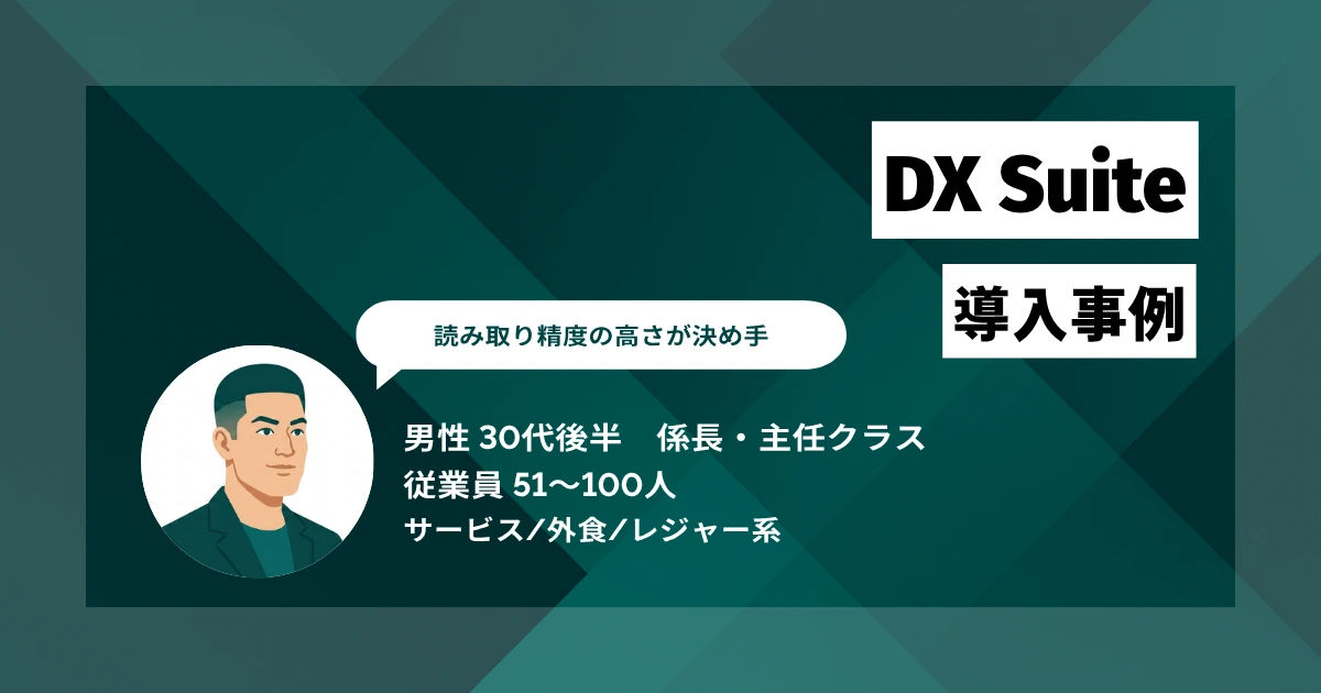 DX Suite導入事例 入力工数が半減したことで、月100件から500件の突発的に急増した依頼にも対応が可能になった