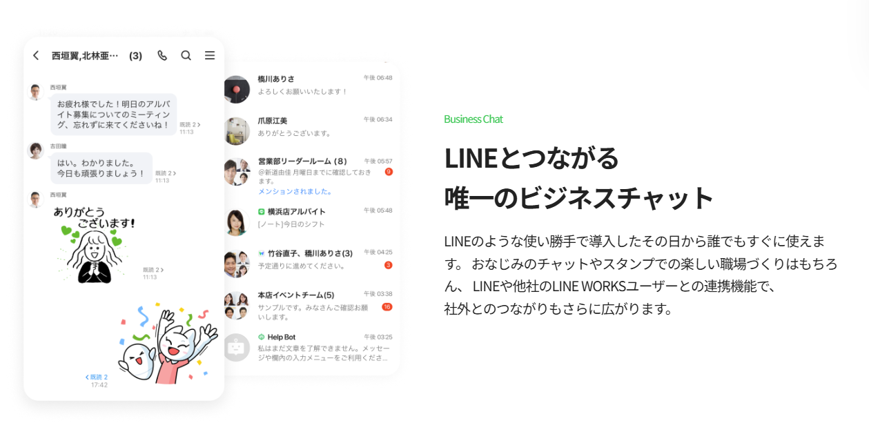 LINE WORKSのUI画面
