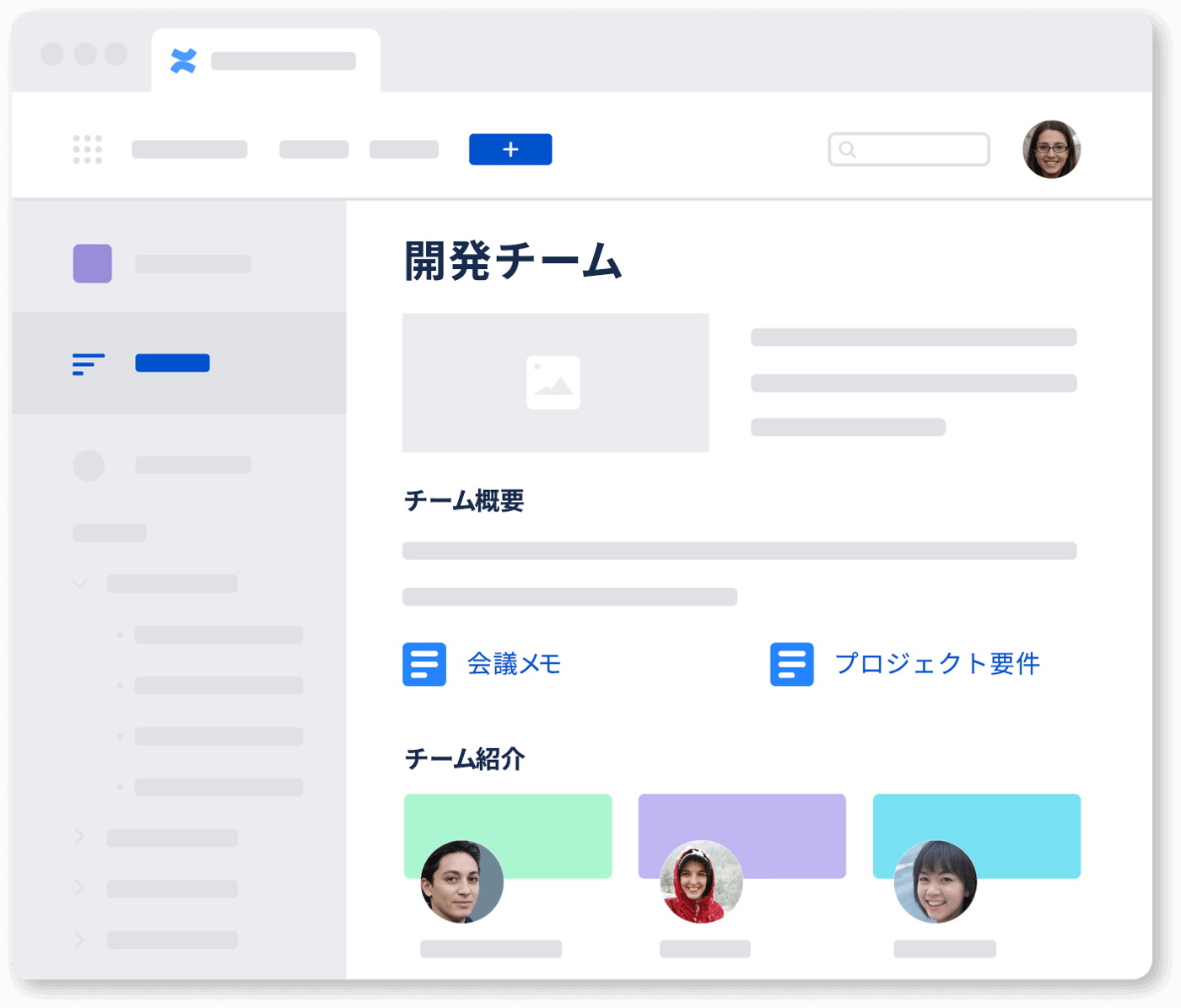 ConfluenceのUI画面