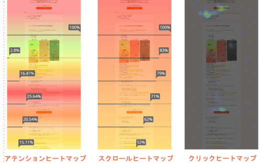 ミエルカヒートマップのUI画面