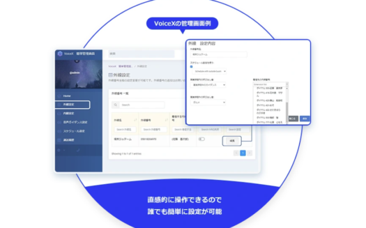 VoiceXのUI画面