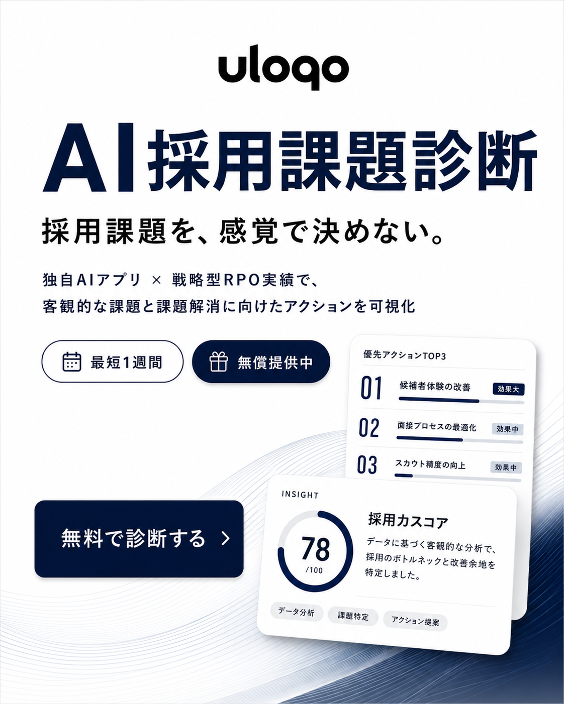 uloqoの採用代行のUI画面