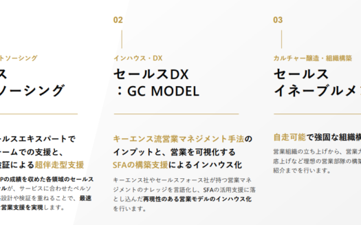 GrandCentral（営業コンサルティング×営業代行）のUI画面