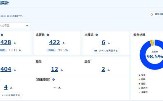 セコム安否確認サービス のUI画面
